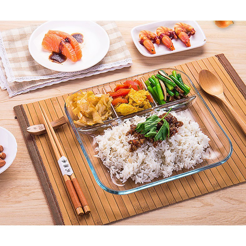 Khay ăn cơm Pha Lê trong suốt phong cách Bắc Âu