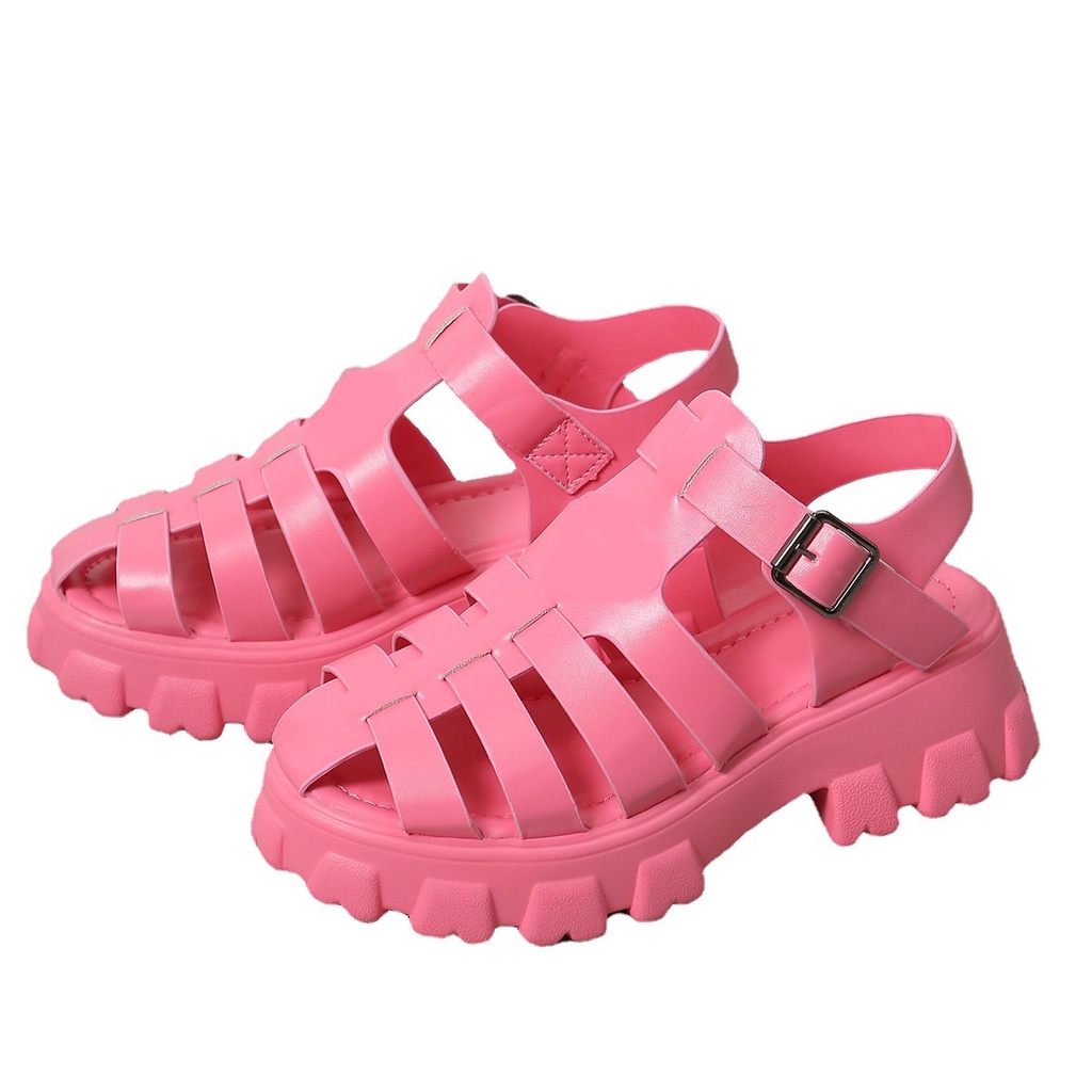 Sandal Đế Dày Tăng Chiều Cao Hở Ngón Quai Chéo Phong Cách Mới Mùa Hè 2022 Có Size Lớn Cho Nữ