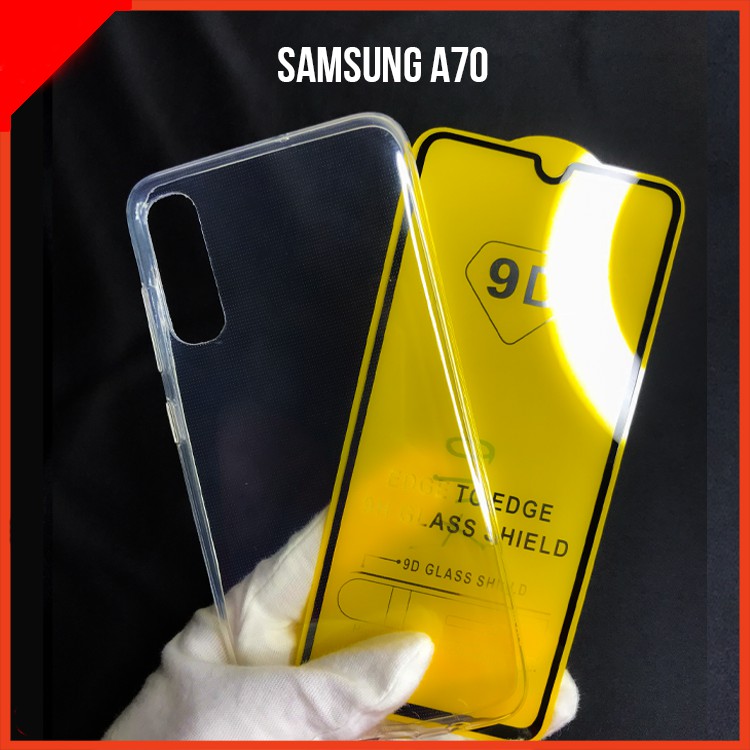 COMBO Ốp lưng dẻo Samsung A7-2018, A51- 2020, J4 plus, A70, A30, J8-2018, A8 plus dẻo trong suốt tặng kèm kính cường lực