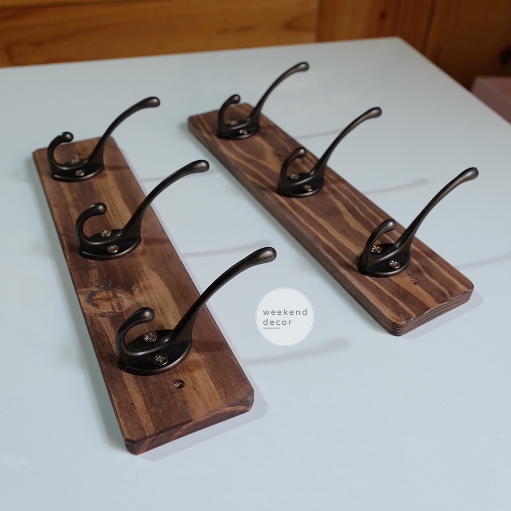 Móc áo  đồng giả cổ Weekend Decor - loại gắn trên thanh gỗ