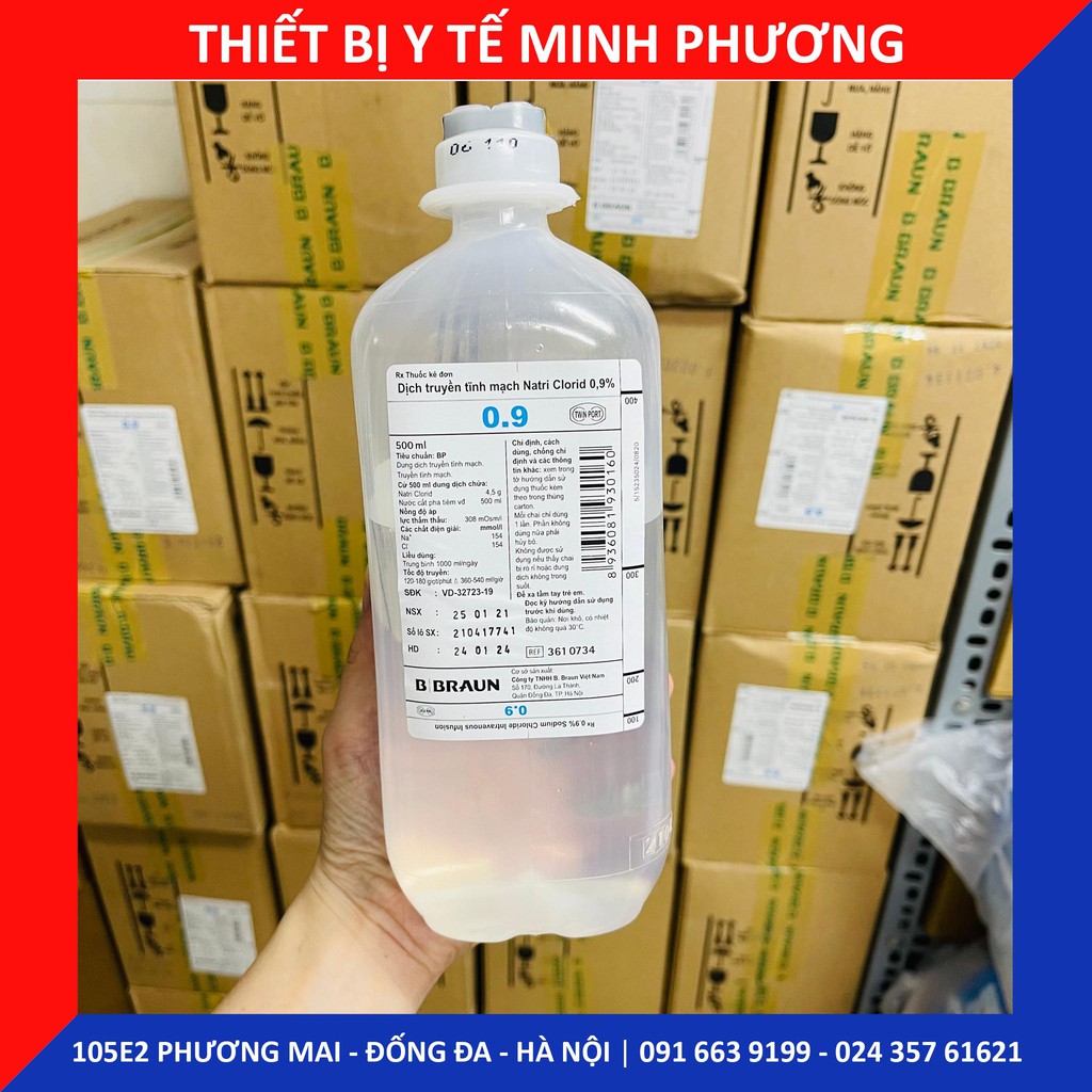 Muối truyền Natri Clorid 0,9% BBRAUN chai 100ml 250ml 500ml