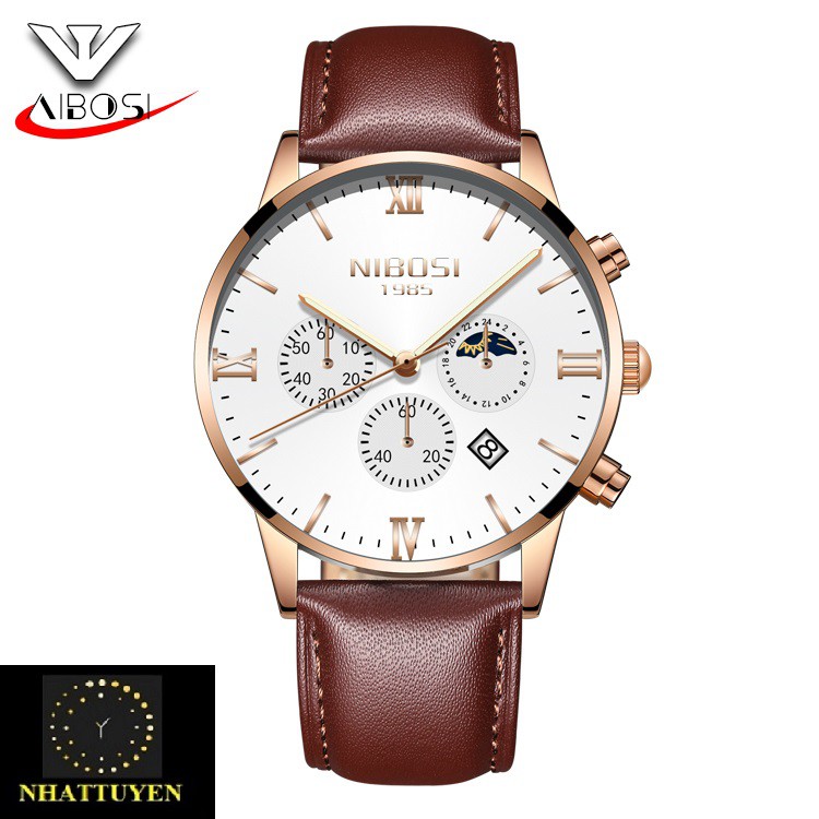 ĐỒNG HỒ NAM NIBOSI 2325 ( 1985) - DÂY DA CAO CẤP CHẠY FULL 6 KIM, NAM TÍNH, CUỐN HÚT - HÀNG CHÍNH HÃNG [FULLBOX] | BigBuy360 - bigbuy360.vn