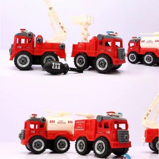 Sét 4 xe cứu hoả nhựa lắp ráp