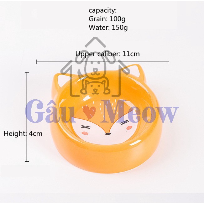 Chén bát ăn bằng sứ cho thú cưng chó con mèo thỏ nhiều kiểu dễ thương