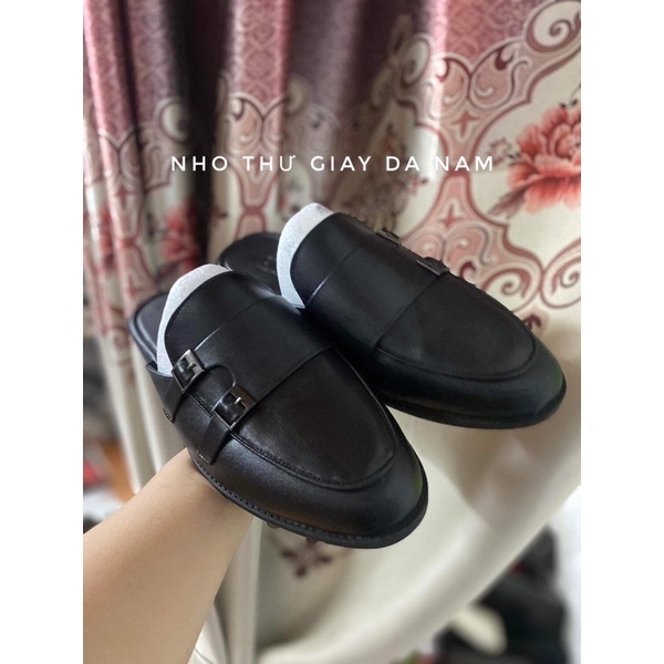 Sục da nam Gucci trẻ , giày da lười nam da bò nguyên tấm , đế cao su khẩu chắc chắn kèm hộp