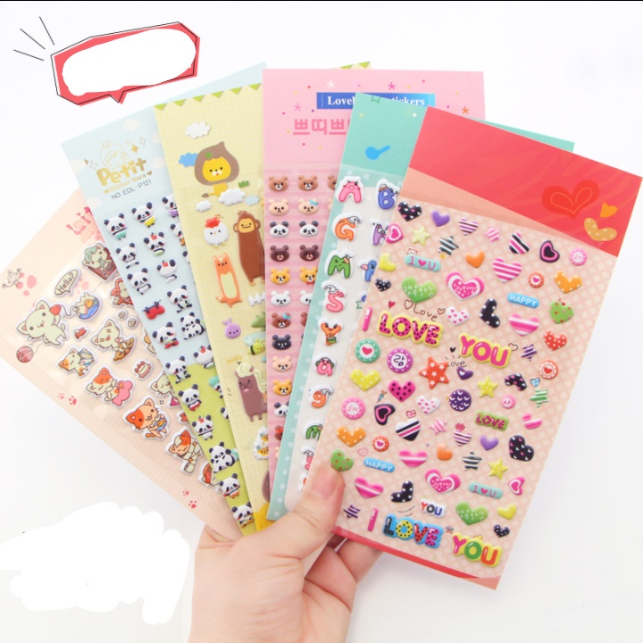 [Hàng mới về] Sticker Nổi 3D nhiều chủ đề Trang trí Điện thoại, Góc học tập