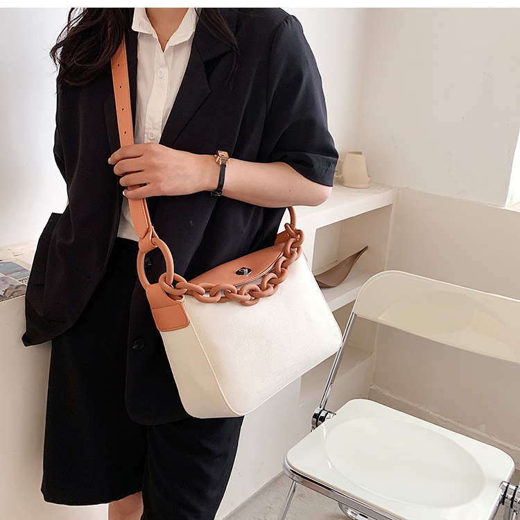 Túi xách JASMIN NOIR da PU phong cách phương Tây trang trí dây chuỗi thời trang