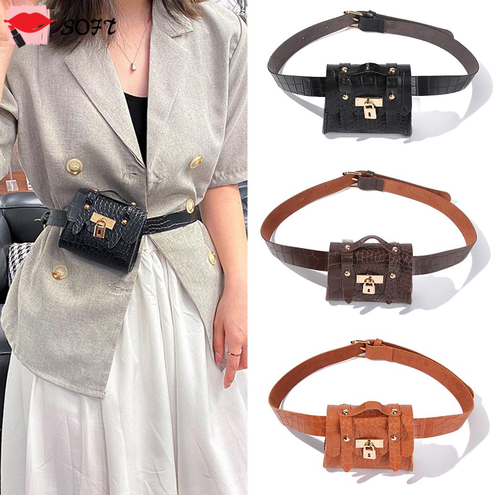 Túi Gắn Thắt Lưng Mini 2 Trong 1 Nhiều Màu Sắc Thiết Kế Xinh Xắn Dành Cho Nữ