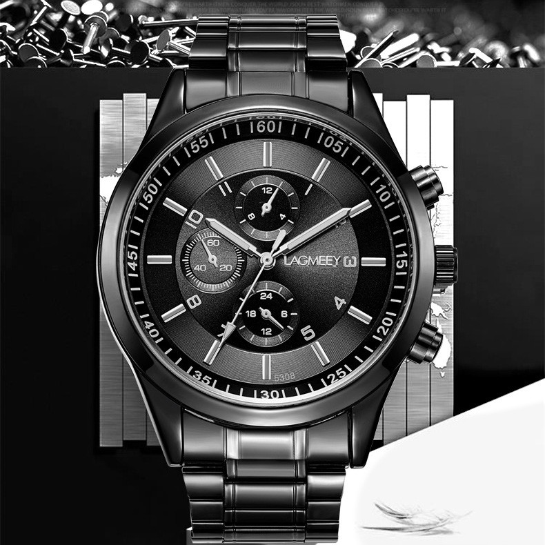 (FULL BOX) Đồng Hồ Nam LAGMEEY L9812 Dây Thép Không Gỉ Cao Cấp + Tặng Hộp và Pin | BigBuy360 - bigbuy360.vn
