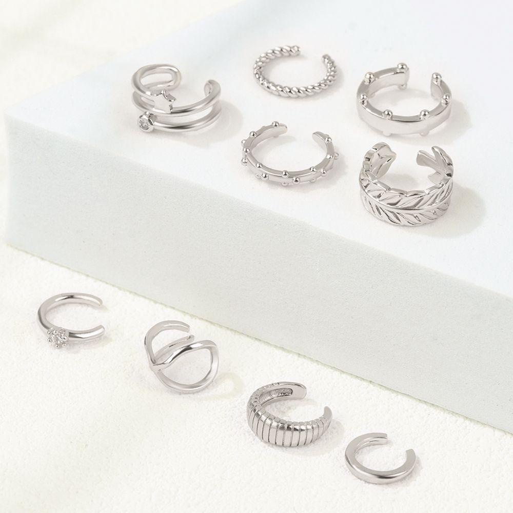 Khuyên Kẹp Mũi / Vành Tai Tối Giản Điều Chỉnh Được Thời Trang