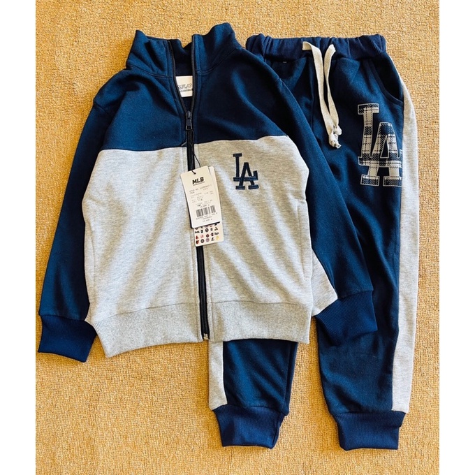 Bộ nỉ da cá MLB bé trai sz 4-14T