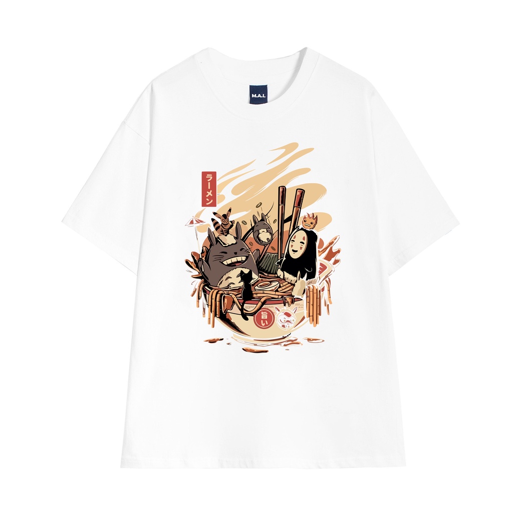 Áo Thun Tay Lỡ Unisex Ramen Spirited Away, Áo Phông Nam Nữ Form Rộng Thời Trang –MALUNI005- MAL STORE