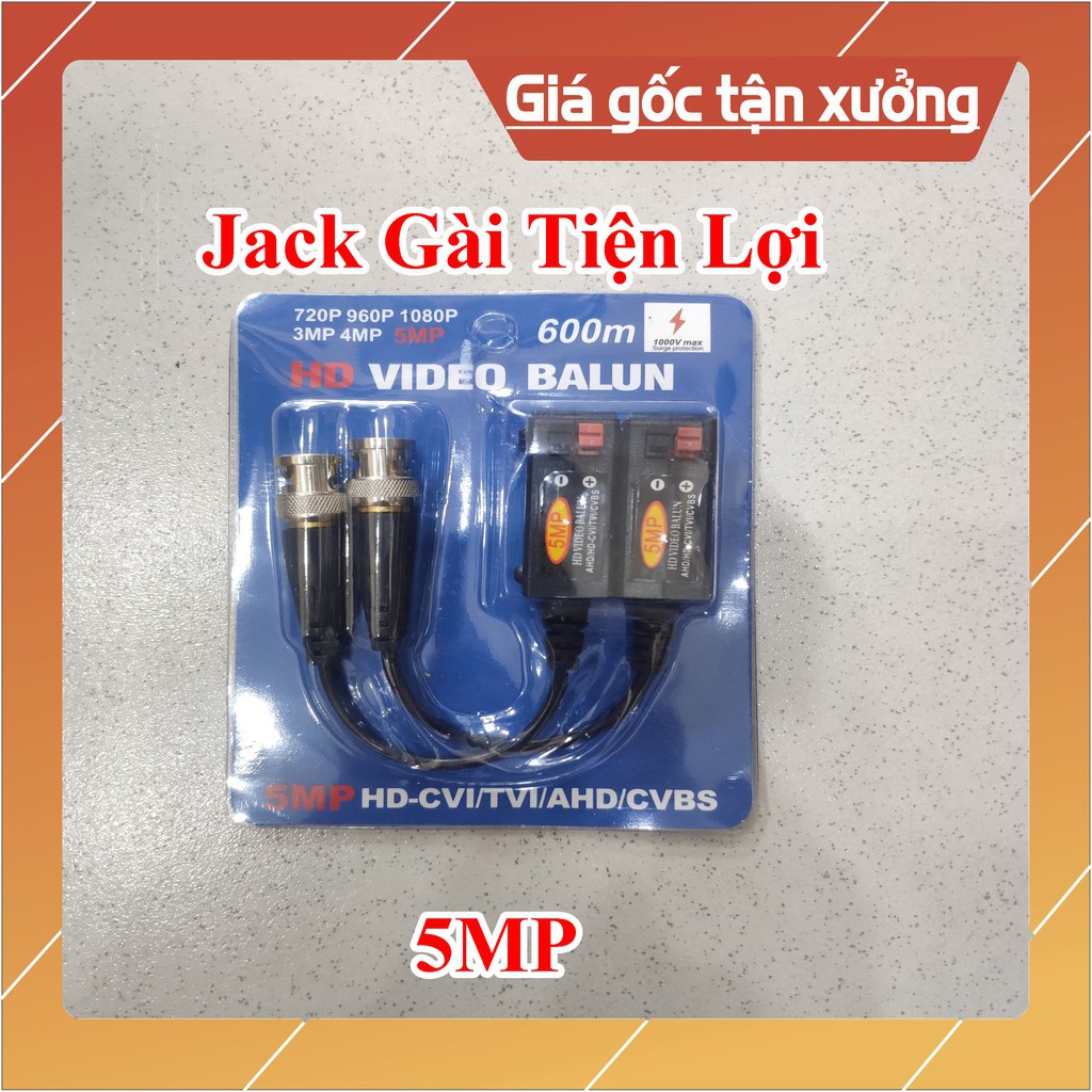 Video Balun UTP 5MP hỗ camera AHD/CVI/TVI khoảng cách lên tới 600m