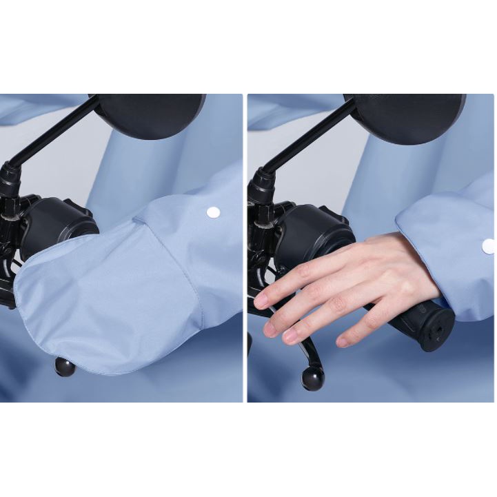 Áo mưa có mặt nạ kính và bọc tay chắn mưa