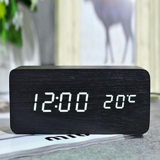 Đồng hồ gỗ led để bàn