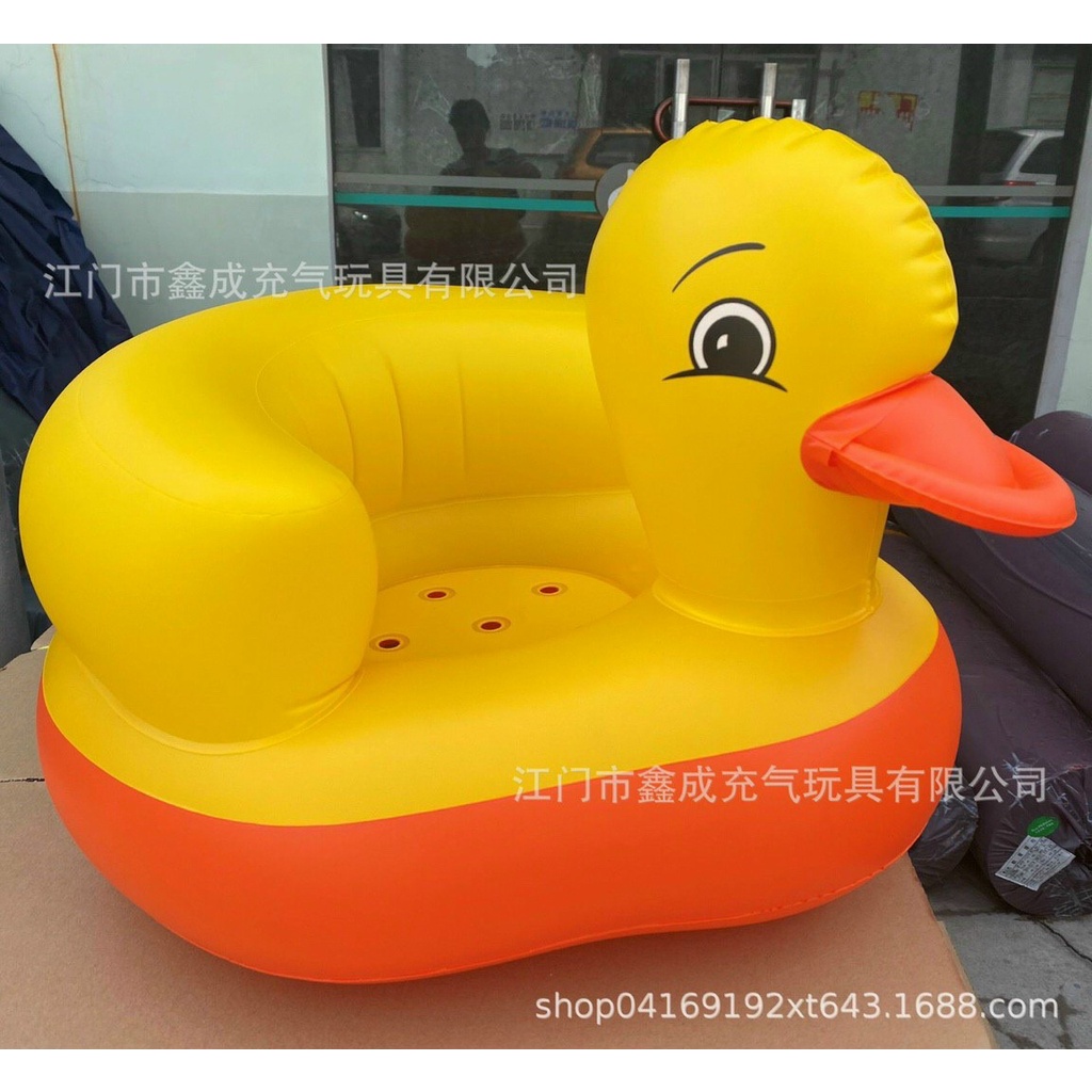 Ghế Hơi Tập Ngồi Cho Bé Hình Vịt Con Siêu Ngộ Nghĩnh Đáng Yêu, Bơm Hơi Dễ Dàng, Nhỏ Gọn Tiện Dụng