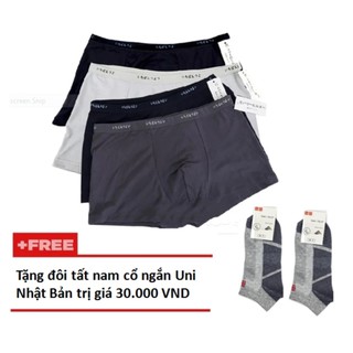 Quần sịp đùi nam🍁FREESHIP🍁Combo 4 Quần Sịp Đùi Xuất Nhật Cho Nam + Tặng đôi tất nam Uni cổ ngắn