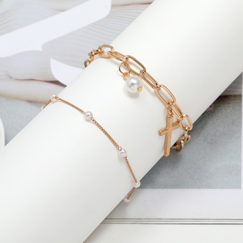 set 2 lắc tay dễ thương combo vòng tay hình thánh giá