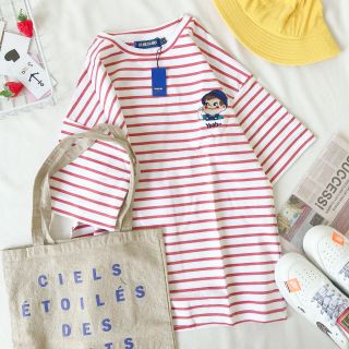 Áo kẻ thêu hình ulzzang - ẢNH THẬT