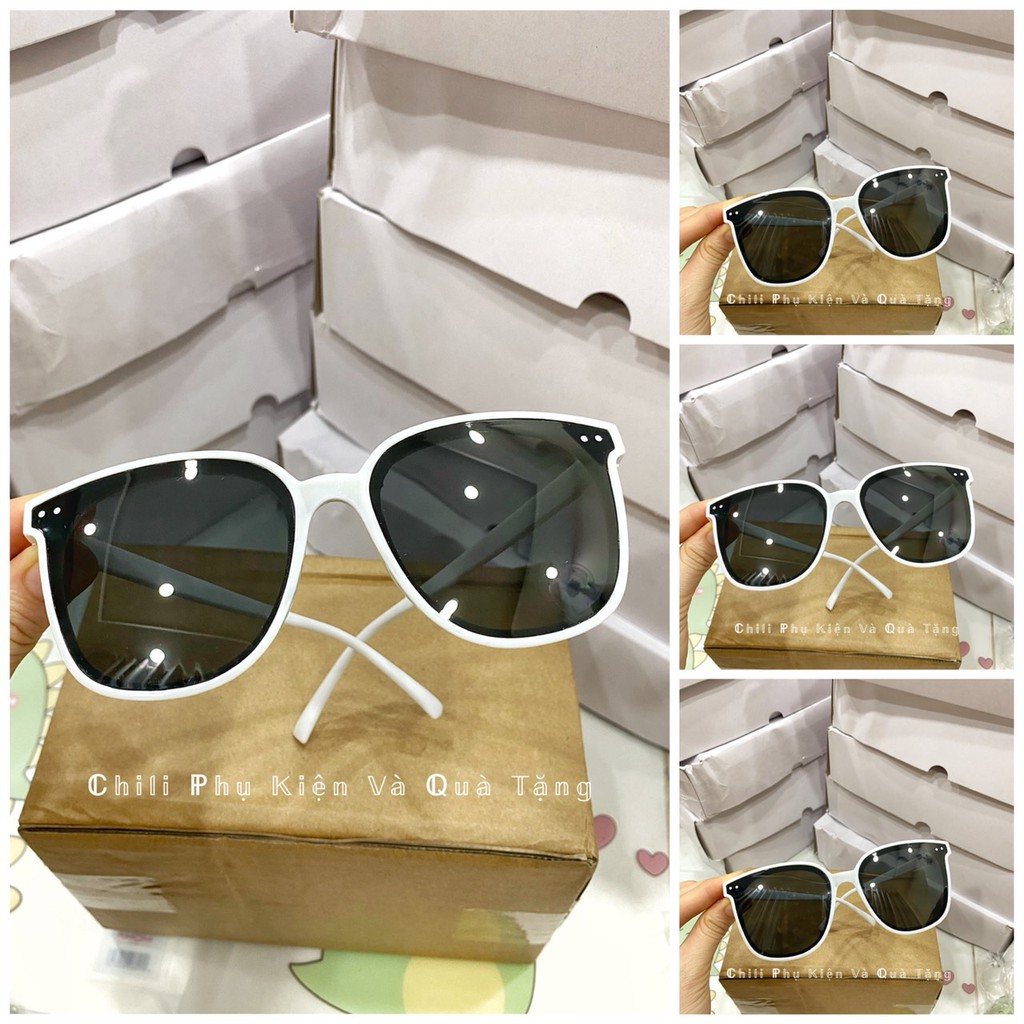 K13 - Kính mát nam nữ, mắt kiếng râm thời trang chống nắng du lịch màu trắng 2 chấm tròn ngang | BigBuy360 - bigbuy360.vn