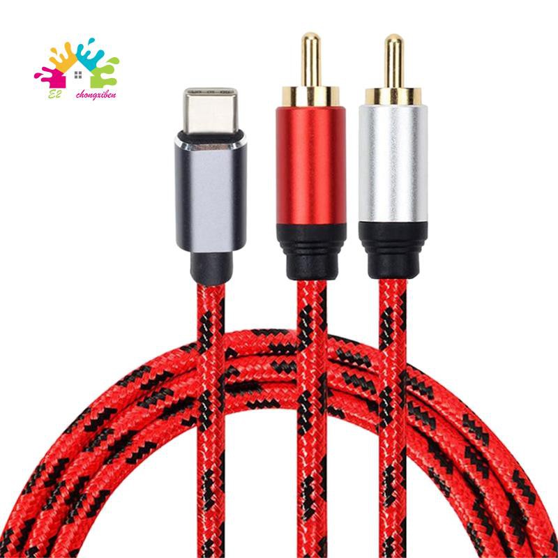 USB Type-C to 2 RCA Audio Cable Type C RCA Cable Jack Type C RCA Cable for Sumsung Xiaomi Speaker Home TV