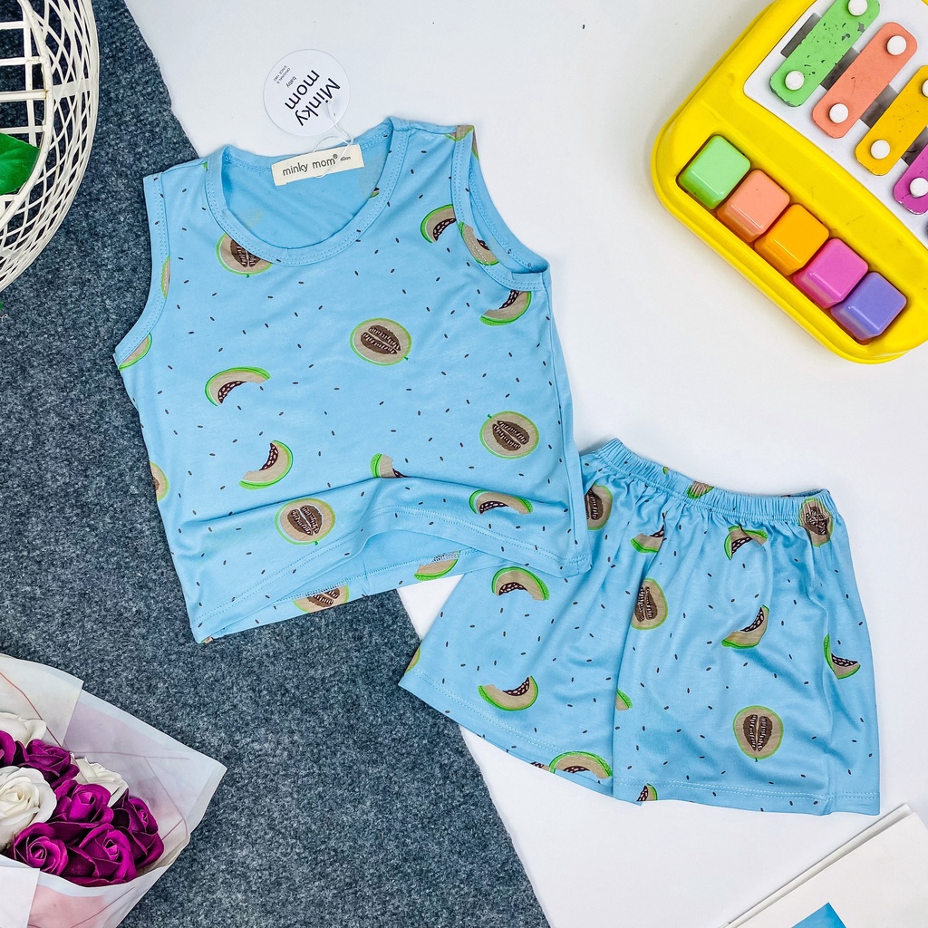 [BÉ 8-20KG] Bộ ba lỗ minkymom bé trai bé gái vải thun lạnh họa tiết trái cây mặc mùa hè mát mẻ BLTC