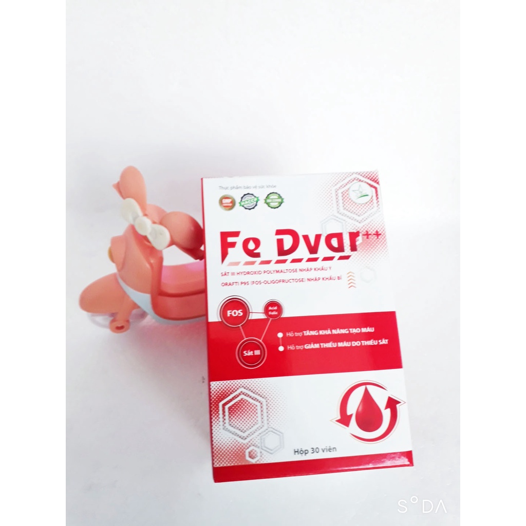 Viên uống bổ sung sắt FE DVAR, hỗ trợ tăng khả năng tạo m.áu, giảm thiếu m.áu do thiếu sắt