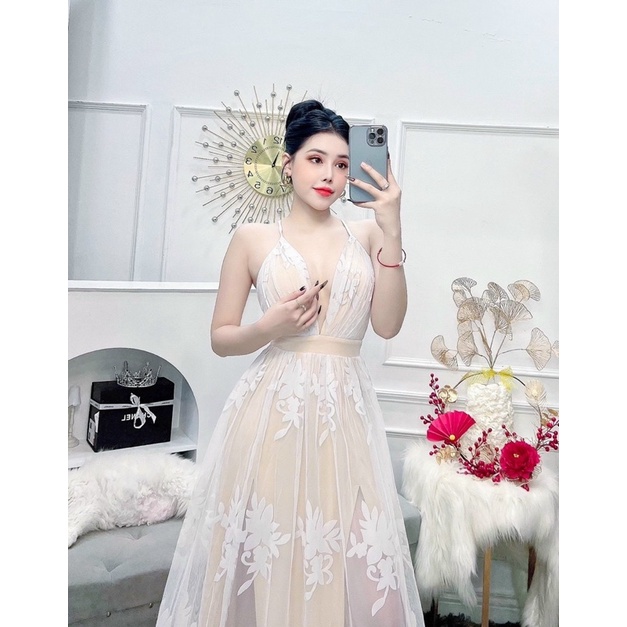 ĐẦM MAXI HAI DÂY XẺ NGỰC FULLSIZE: S/M/L/XL (HÀNG CÓ SẲN) (ảnh và video do chủ shop tự chụp)