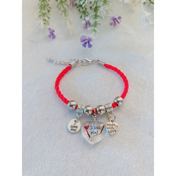 Vòng tay i love you khắc tên hạt gạo theo yêu cầu