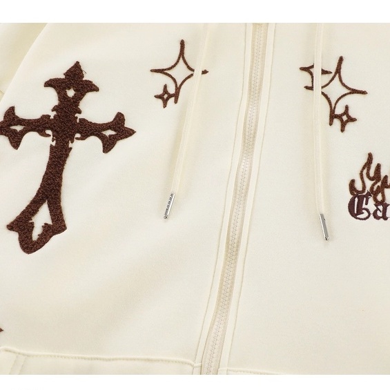 Áo Khoác Hoodie Vintage Thêu Xù, Áo Nỉ Mới 2022 Godmother