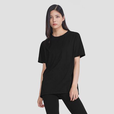 Áo thun ANDAR cổ tròn form rộng tay ngắn xẻ 2 bên hông logo sau cổ và tay
