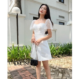 Đầm thiết kế phối ren bi chất Tapta siêu đẹp, Đầm Mini cao cấp - DiciStyle