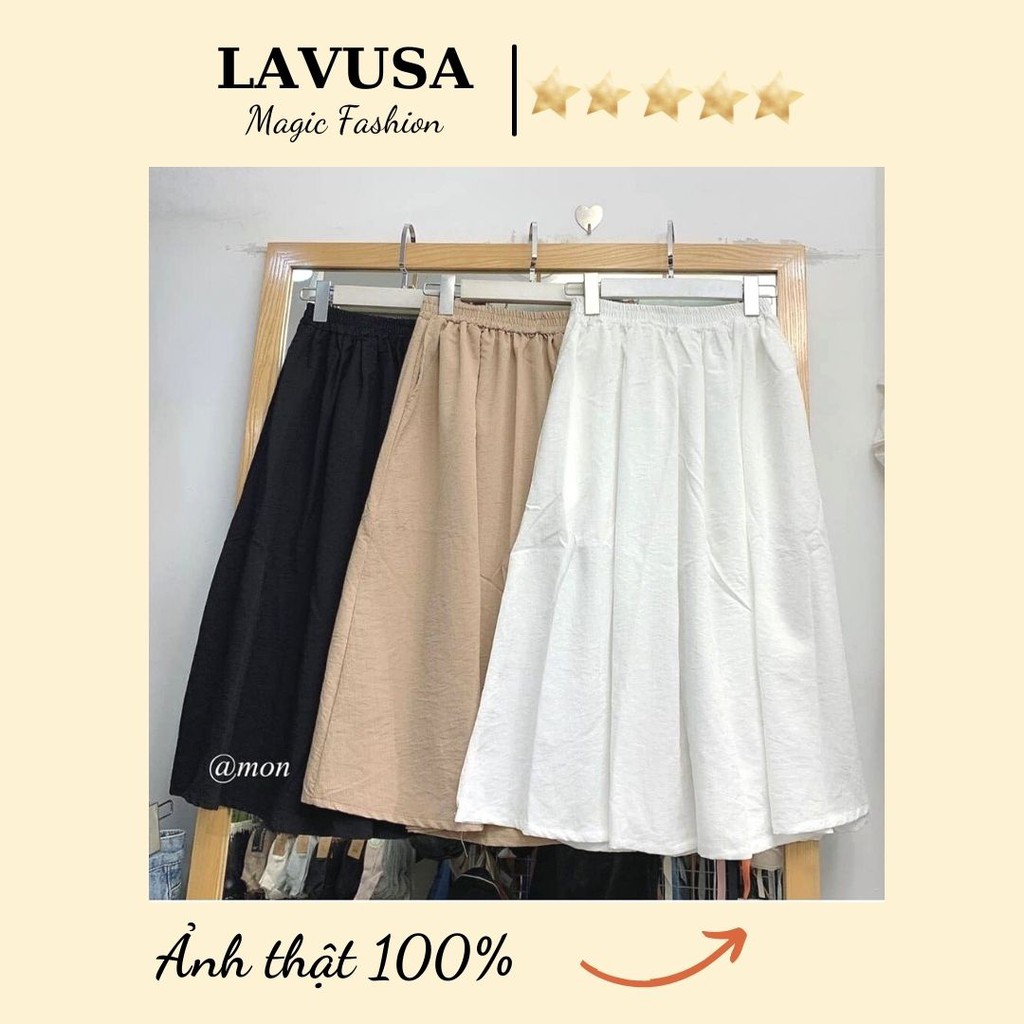 Chân Váy Dài Đũi Chữ A 3 Màu Trắng, Đen, Be Siêu Đẹp Lavusa