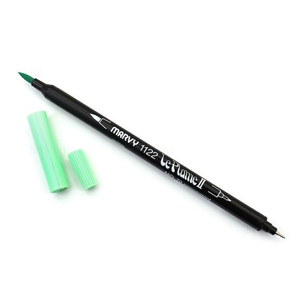 Bút lông đầu cọ viết calligraphy Marvy Le Plume II Double-Sided Watercolor Marker - Màu xanh lá nhạt (Peppermint - 70)