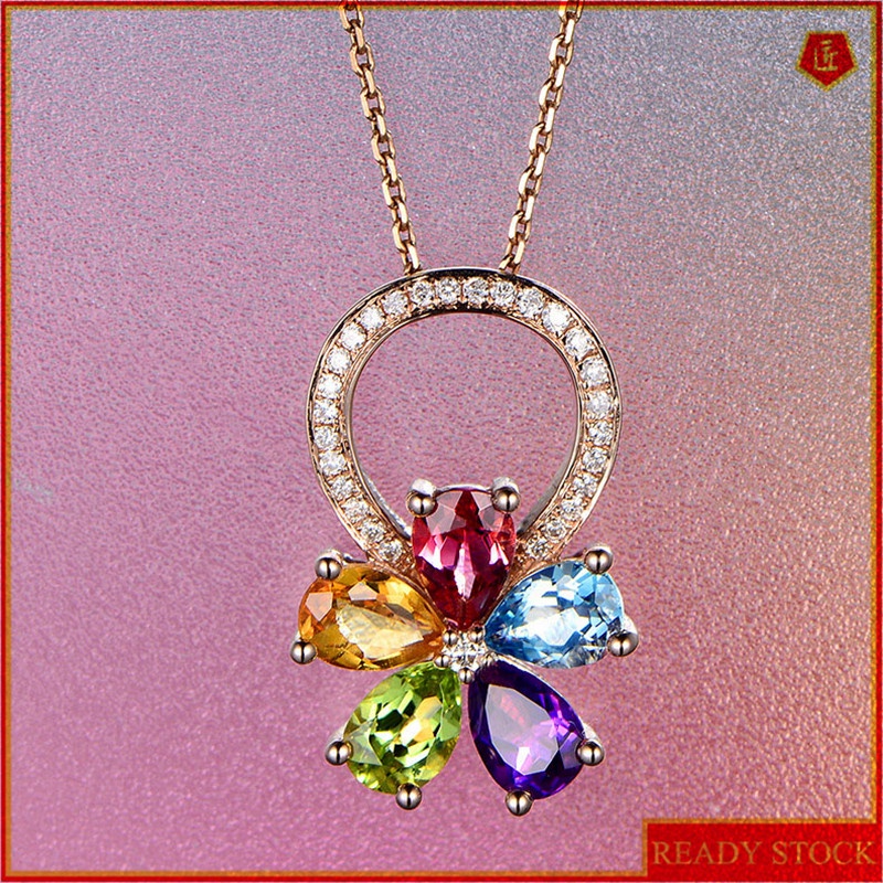 vòng cổ Mặt Hoa Đính Đá Thời Trang Cho Nữ