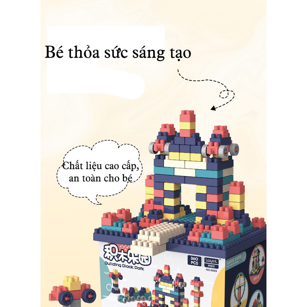 Bộ đồ chơi xếp hình Lego 260 chi tiết, 360 chi tiết , 520 chi tiết cho bé lắp ráp sáng tạo phát triển trí tuệ toàn diện