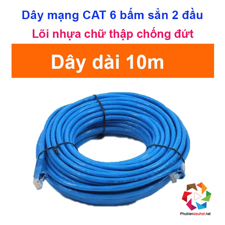Dây mạng CAT 6 AMPLX bấm sẵn 2 đầu 2 m / 5m / 10m / 15m / 20m / 25m