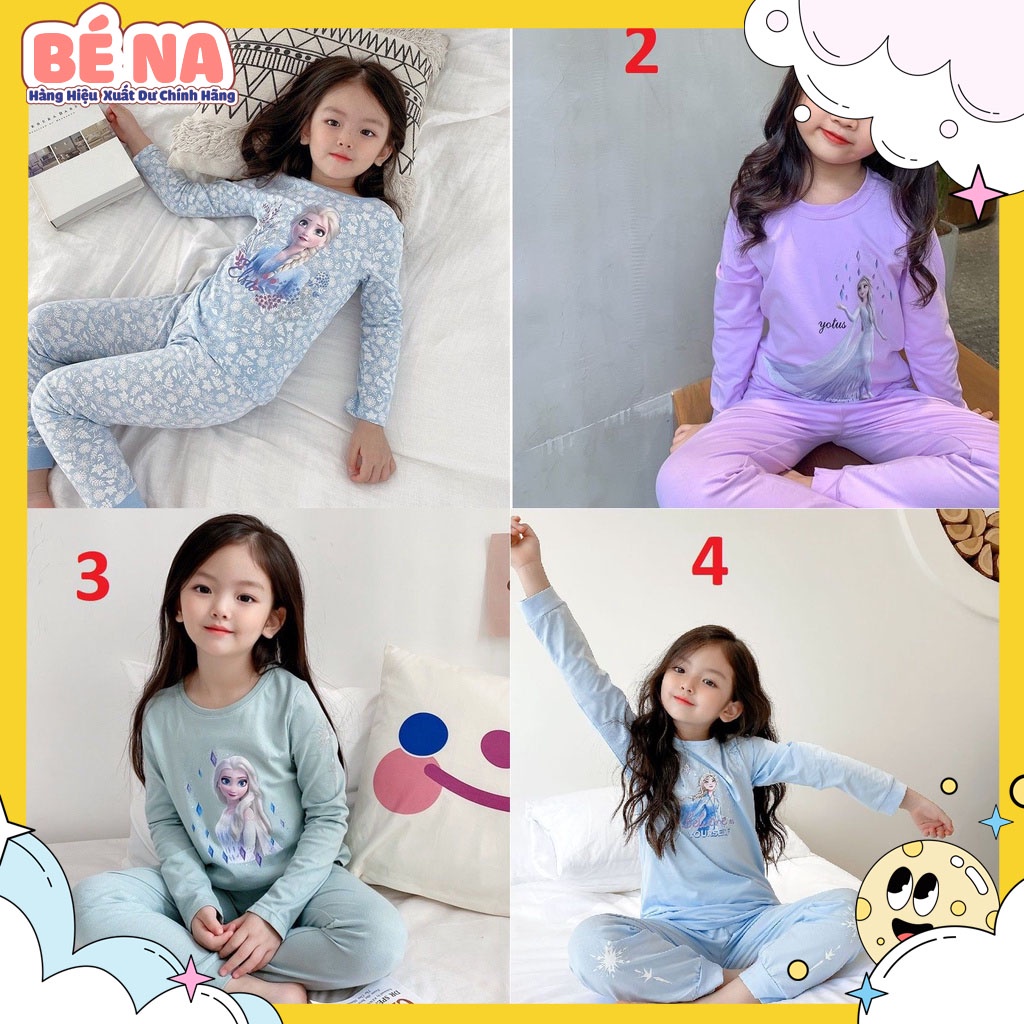 Bộ cotton Elsa bé giá dài tay thu đông cực ấm