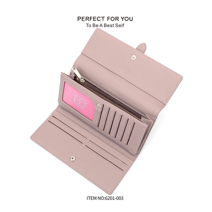 Ví Dài Cầm Tay Có Nhiều Ngăn Đựng Thẻ Thiết Kế Thời Trang Dành Cho Nữ Perfect For You 6201-003