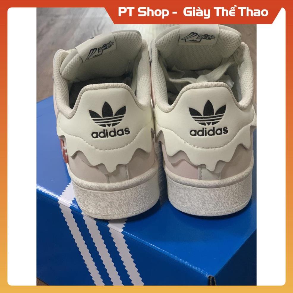 [FreeShip+ Hàng Xịn Sò] Giày Adid.a.s Superstar Das Sò Màu Hồng Kem bản S.C 2022 Dây Hồng Bull Box