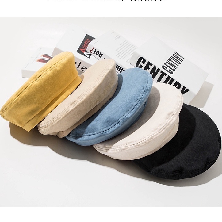 Mũ Nồi Ulzzang Vintage Kaki Cao Cấp Trơn Nhiều Màu Phong Cách Retro, Hàn Quốc - Iclassy_shoes