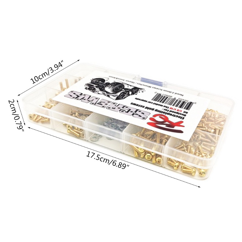 Bộ Ốc Vít Vòng Đệm Màu Vàng / Bạc Kèm Hộp L4MC Cho Xe Điều Khiển Từ Xa HSP Axial SCX10 TRX4 1 / 8 1 / 10