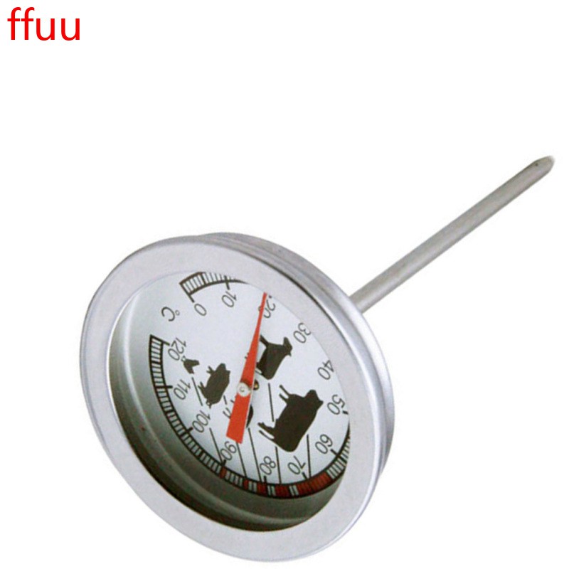 Nhiệt kế đo thịt BBQ nhanh chóng phạm vi 0-120℃ bằng kim loại tiện lợi