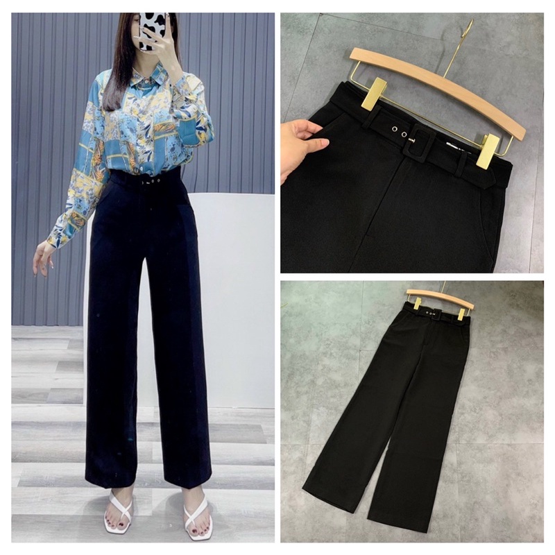 [FREE SHIP -CLIP THẬT]  QUẦN ỐNG RỘNG  ĐAI chất tuyêt mưa  -QUẦN CULLOTES DÀI( không đẹp hoàn tiền)