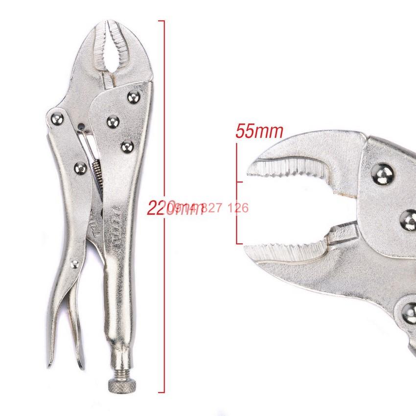 Kìm bấm khoá cứng TOTAL 18-25cm miệng mở 55mm, thép Cr-V siêu cứng, Bh 6 tháng  Kouritsu Official Store