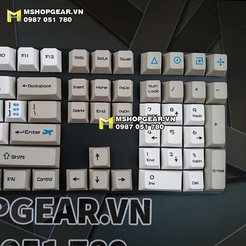 Keycap phím tắt phần mềm chỉnh sửa ảnh Adobe Photoshop màu xám trắng cherry profile 108 nút