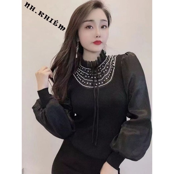Áo nữ đính đá sang  gắn thủ công chắc chắn