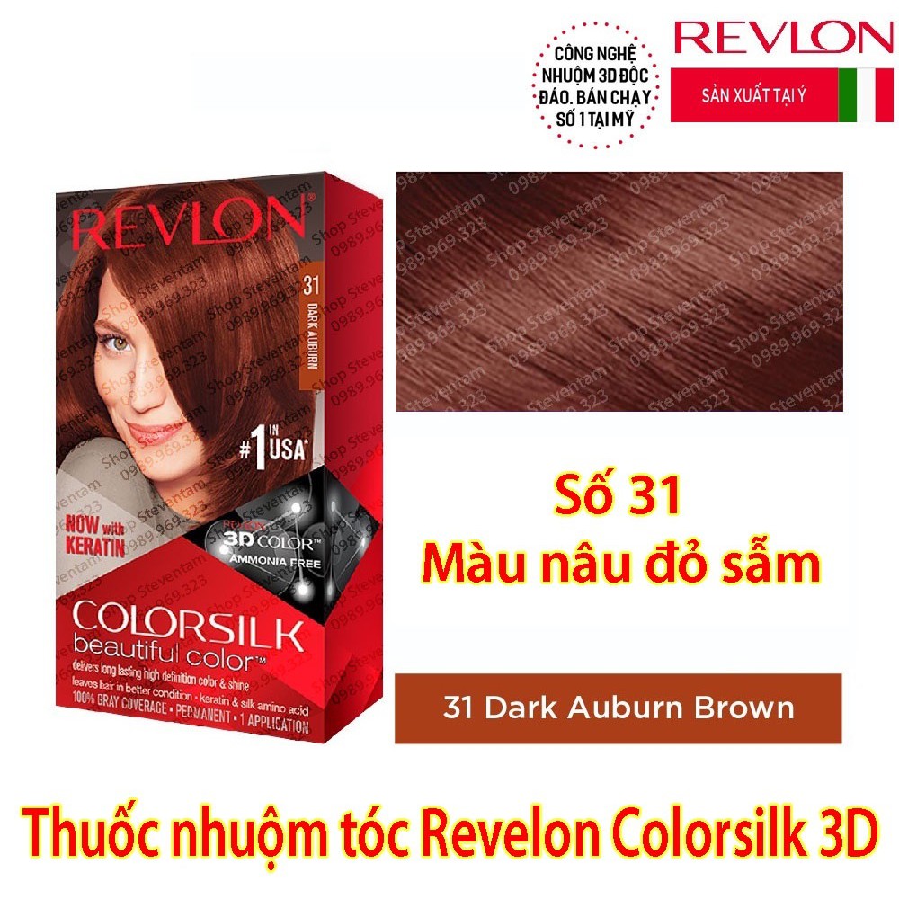 Thuốc nhuộm tóc phủ bạc thời trang Revlon 31 ( Nâu đỏ sẩm )