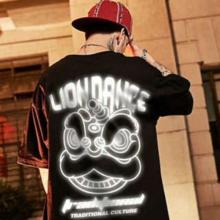 Áo Thun  Phản Quang  Nam Nữ In hình Đầu Lân, áo chất, đi đêm, đi phượt bao ngầu, nhìn đã mắt