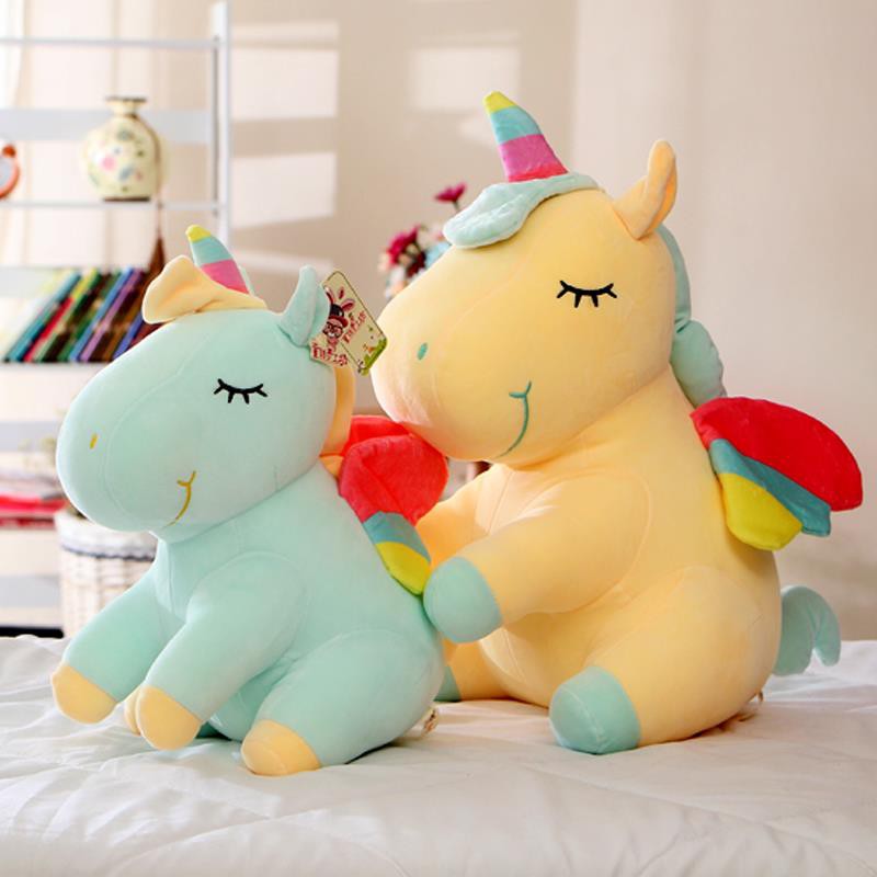 GẤU BÔNG NGỰA MỘT SỪNG KÌ LÂN UNICORN NGỒI DỄ THƯƠNG CHO BÉ (25CM---&gt;40CM) HÀNG CAO CẤP